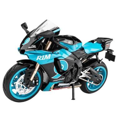 Imagem de Escala 1/12 R1M R1 Modelo De Motocicleta Brinquedo Corpo De Liga Suspe