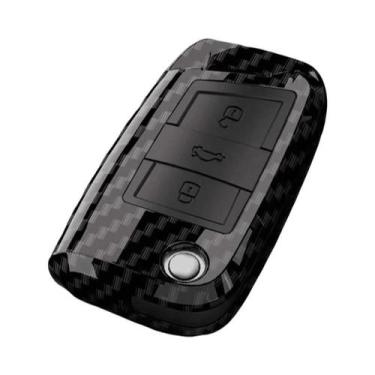 Imagem de Capa De Chave De Carro Em Fibra De Carbono ABS Para VW Volkswagen Polo