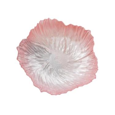 Imagem de IEUDNS Prato de vidro em formato de flor, prato de sobremesa para bolo, de joias empilhável, tigela de chave de entrada, porta-joias para bolo e frutas, L
