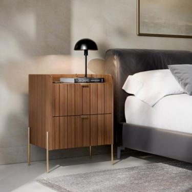 Imagem de Mesa De Cabeceira Para Quarto Ambiente Luxuoso Mdf Laqueado Industrial