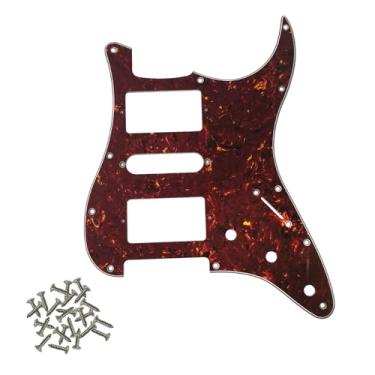 Imagem de SHENGSUI Vintage Tartaruga 11 furos HSH Strat Pickguard Humbucker Single Humbucker Scrath Plate para FD American/Mexican Standard Stratocaster