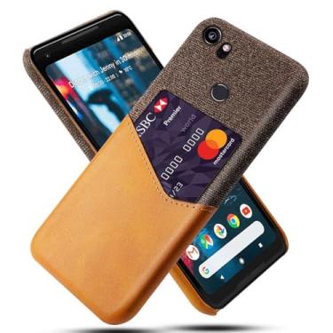 Imagem de Capa para Google Pixel 2 XL,Tela e tampa de couro PU,Anti-deslizante,Resistência à impressão digital,Caso de proteção de 360°com 1 slot de cartão atrás-Brown