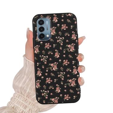 Imagem de Zrutru Linda capa de telefone floral rosa para Oneplus Nord N200 5G 6,5 polegadas, estampa de flores bonitas com design estético, capas de silicone macio TPU fino à prova de choque capa de telefone