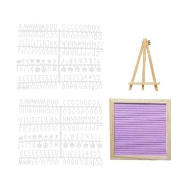 Imagem de Ｂｅｓｇａ Quadro de feltro com moldura de madeira, quadro de mensagens trocável para decoração de casamento em hotéis e restaurantes, Roxo