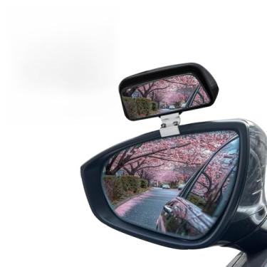 Imagem de Espelhos de ponto cego de carro de 2 peças (13 x 7 cm), espelho auxiliar automotivo universal para carros, ângulo ajustável, espelhos retrovisores de carro, SUV, vidro HD adesivo forte [espessura da