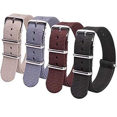 Imagem de Ritche Pulseira de nylon balístico militar de 16 mm, 18 mm, 20 mm, 22 mm, pulseira de relógio de nylon premium com fivela de aço inoxidável (4 pacotes), presentes de elefante branco, meias masculinas,