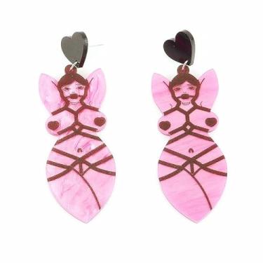 Imagem de Brincos fofos e divertidos para mulheres, ganchos prateados, citação engraçada, pingente motivacional, brinco, Pour Myself, uma xícara de ambição, joia de presente inspiradora de acrílico exclusivo