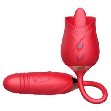 Imagem de Vibrador Duplo Vai e Vem e Língua Massageadora Recarregável