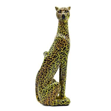Imagem de Colorful Leopard Statue Art Figurine Sculpture Collectible Gifts for Leopard Lover Office Home Decor Desk Accessories Decoration Garden Figurines Outdoor Decor (Color I)