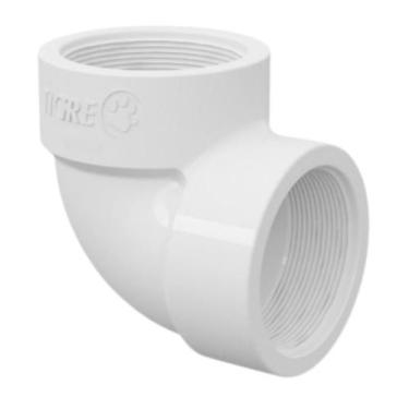 Imagem de Joelho Cotovelo De 90 Rosca PVC Branca Para Canos De Água De Esgoto De