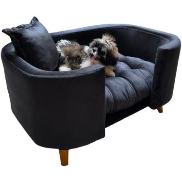 Imagem de Sofá Caminha Pet Luxo em Sued Premium - Sua Casa Decor, Preto