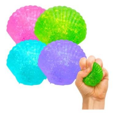 Imagem de Taba Squishy Conchas Do Mar Glitter De Apertar Silicone Fofo - Mega