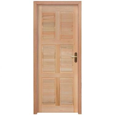 Imagem de Porta de Almofadas com Marco, Fechadura e Guarnições Rondosul Natural