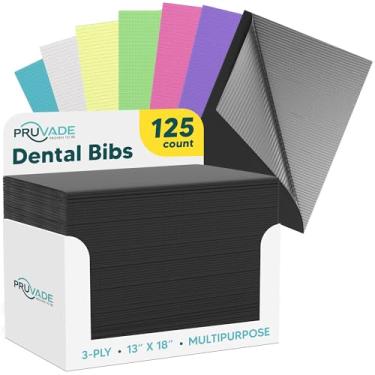 Imagem de Pruvade Babadores Dentais - 125 Pacotes de Babadores Descartáveis para Adultos para Dentista, Alimentação, Tatuagem - 13" X 18" - Lençóis Médicos Impermeáveis de 3 Camadas para Piercing, Estação de Me