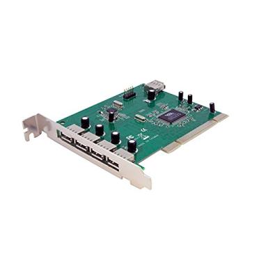 Imagem de StarTech. Adaptador de cartão USB PCI com 7 portas - Placa adaptador de controlador PCI para USB 2.0 - Placa de expansão de perfil completo (PCIUSB7)