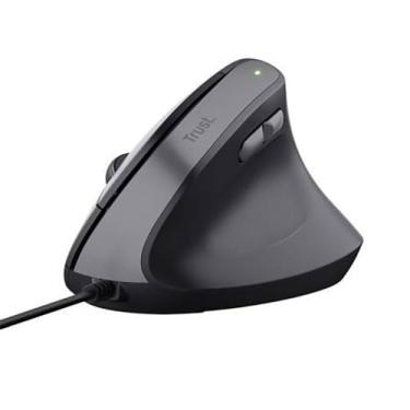 Imagem de Trust Bayo II Mouse Ergonômico com Ângulo Vertical de 57° – Feito com Plástico Reciclado, Botões Silenciosos, DPI Ajustável 800-2400, Cabo USB 150cm, Preto