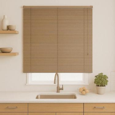 Imagem de Persiana Horizontal PVC 25mm BLOCK 80larg x 220alt Café - Top Flex