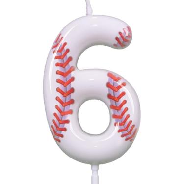 Imagem de Velas de aniversário (beisebol, número 6)