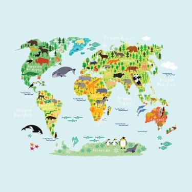 Imagem de Papel de Parede Mapa Mundi Green P  3m x 2m - Abra Cadabra