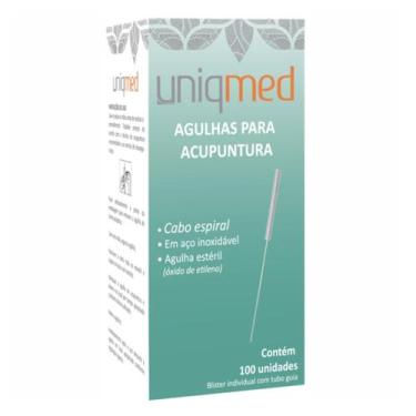 Imagem de Agulha para Acupuntura 0,30x75mm Caixa com 100 Unidades Uniqmed