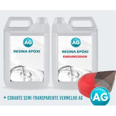 Imagem de Resinas Epóxi 1KG + Corante semi-transparente vermelho Ag - Resinas ag