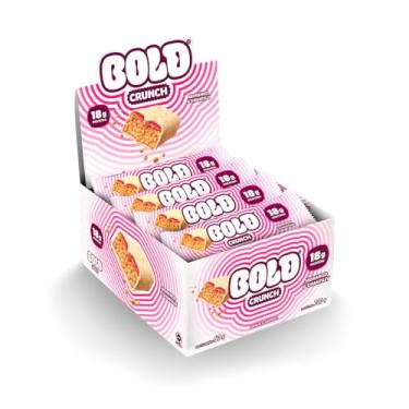 Imagem de Barra de Proteína Bold Crunch Morango & Chantilly 60 g -18 g de Proteína - Caixa com 12 Unidades
