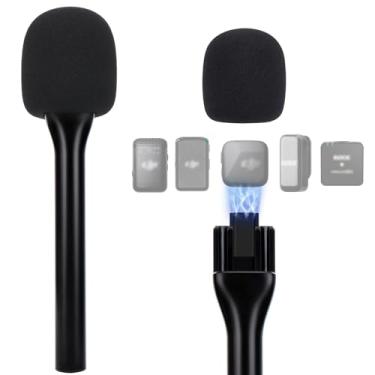 Imagem de SUNMON Suporte magnético de microfone sem fio para DJI Mic Mini, suporte de microfone para DJI Mic1/2, suporte portátil de entrevista para microfone Rode Wireless Micro/GO 2/ME/Pro (portátil magnético