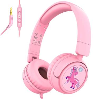 Imagem de IMYB Fones de ouvido infantis com cabo para escola (rosa)