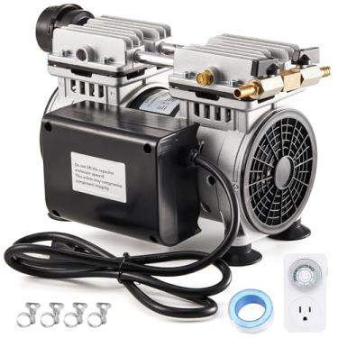Imagem de MEISHUNDA Bomba de aeração de lago, potência de 550 W 5,2 CFM para até 3 acres com temporizador, compressor de 3/4 HP, sem difusor