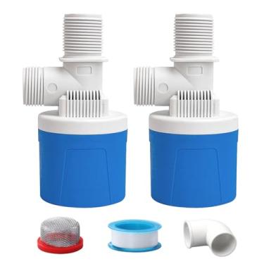 Imagem de Válvula flutuante de água de entrada superior de 2,5 cm, 2 pacotes de válvula automática de controle de nível de água para tanque de água, calha de água, piscina, calhas de gado, destilação, energia