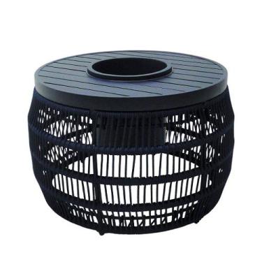 Imagem de Mesa de Centro Corda Náutica Tampo de Alumínio Champanheira Embutida -