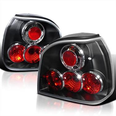 Imagem de Spec-D Tuning Capa preta de luzes traseiras de lente transparente compatível com Volkswagen Golf MK3 1993-1998 Conjunto de par esquerdo + direito