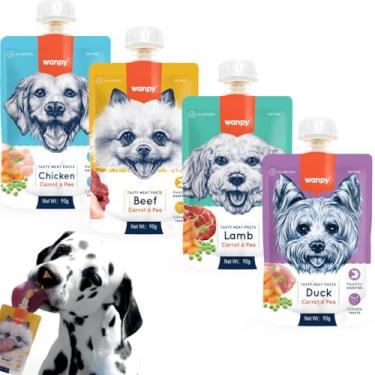 Imagem de Petisco Para Cães Wanpy Creamy Sache 90g Sabor A Escolher Bacon Born Pet (90g, Cordeiro Cenoura e Ervilha)