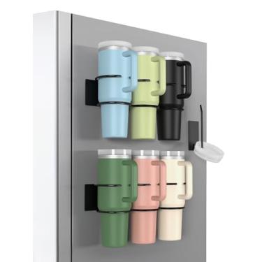 Imagem de BOTEMY Suporte magnético Stanley para geladeira, organizador de garrafa de água Stanley de 1,2 l com alça, organizador de tampa de copo para acessórios de copo Stanley, presentes ideais