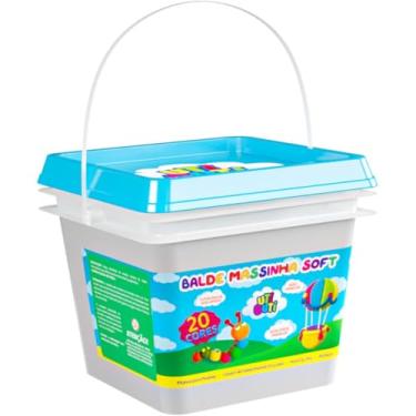 Imagem de UTIGUTI Massinha Soft, Massa para Modelar Colorita em Salsichinhas de 50g, Balde de 40 Unidades, 20 Cores