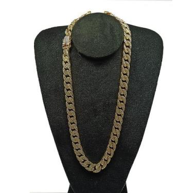 Imagem de Corrente Ice Cuban Cravejado Zircônia AAA+ Brilho Dourado - Lomany Co.