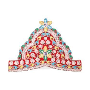 Imagem de Conjunto Mukut Deusa Deus Feito de Pedra de Pano de Veludo para Ganesha/Laddu Gopal/Devi Maa/Radha Krishna Haar Sringar Conjunto de Joias de Divindades Conjunto Tradicional para Estátua de Ídolo de