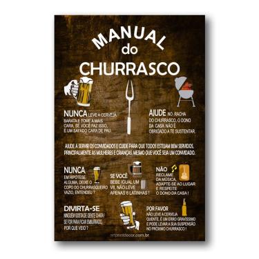 Imagem de Placa Decorativa Manual Do Churrasco Mdf 30x40 Cm