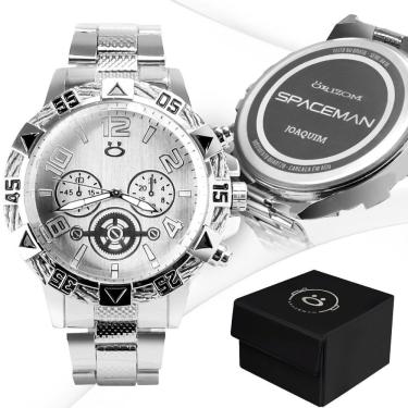 Imagem de Relogio Personalizado Aço Inox Prata Masculino Caixa Original Presente Social Casual Analogico
