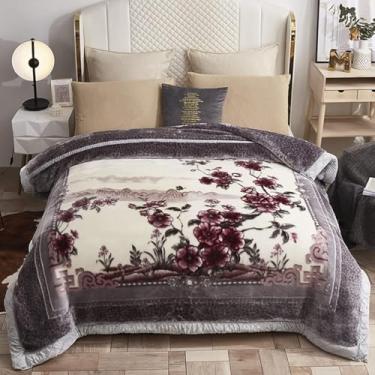 Imagem de Cobertor De Lã De Conforto De Inverno, Microfibra De Pelúcia Dupla Face, Colcha De Cama Espessa E Quente, Padrão De Flores, 13, 200x230cm/4.5KG