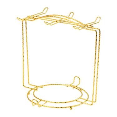 Imagem de Llazsybz Suporte para Pratos E Pires, Escorredor, Organizador de Pratos, Suporte para Copos E Pratos com Gancho, Espiral Dourada, Tamanho real