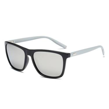Imagem de Óculos de sol polarizados para homens, design com proteção UVA e UVB, óculos de sol femininos para motorista, lentes polarizadas, 4 lentes pretas e prateadas, BH01