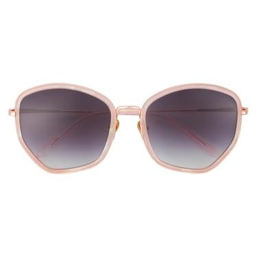 Imagem de Óculos de sol grandes de acetato femininos, armação grande, estilo borboleta, proteção UV400, 01 rosa, BH01