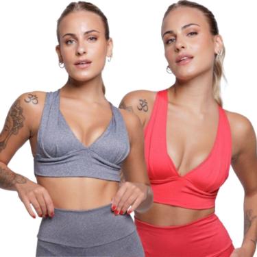 Imagem de KIT 2 Top Bojo Suplex Liso Serra e Mar Roupa Para Academia Treino Moda Fitnees-Feminino
