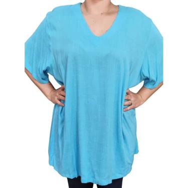 Imagem de Blusa Feminina Básica Raio de Luz MC Decote V Plus Size
