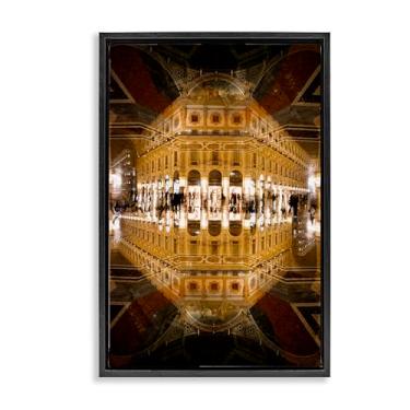 Imagem de Stupell Industries Arte de parede iluminada Lobby Mirage preto emoldurado em tela flutuante por Robin Vandenabeele, 78 x 53 cm