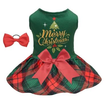 Imagem de CuteBone Vestido de malha para cães, Natal, cachorrinho, roupa para animais de estimação, moda de verão, roupas para cães pequenos, meninas, gatos, BF50S-D