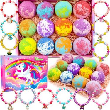 Imagem de Bombas de banho Phaorui Unicorn com joias surpresa para meninas de 3 a