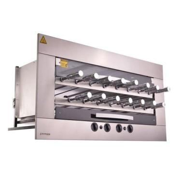 Imagem de Churrasqueira a Gás de Embutir 15 Espetos Inox AGE-15 Titan, GN, 220V