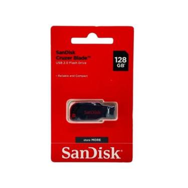 Imagem de Pen Drive SanDisk 128GB Cruzer Blade Compacto